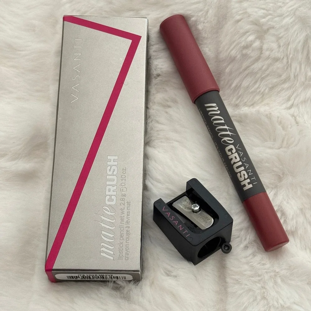 VASANTI Matte Crush Lipstick Pencil – IT'S YOUR MAUVE Full Size 2.8g + Sharpener